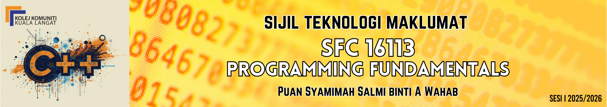 KKKL | SFC11613 PROGRAMMING FUNDAMENTALS