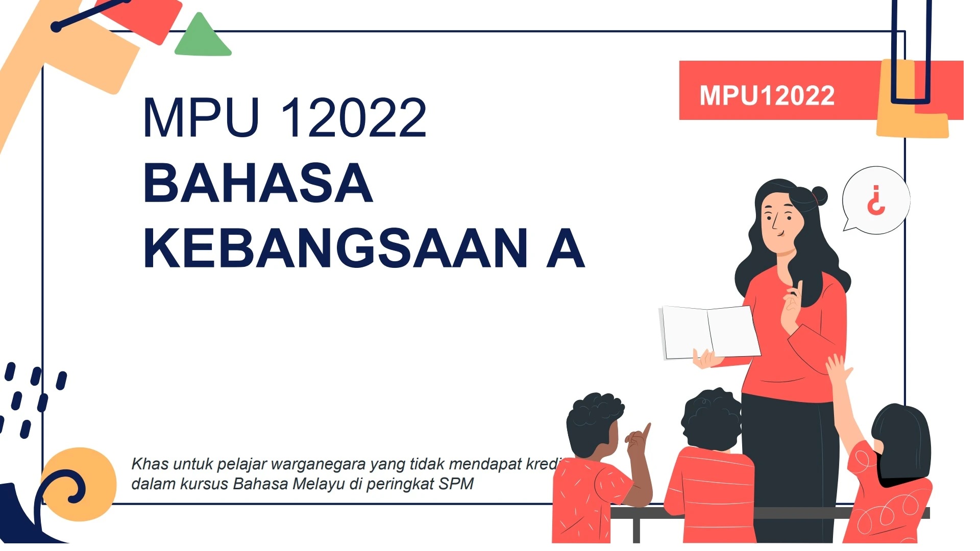 SRD12022 BAHASA KEBANGSAAN A