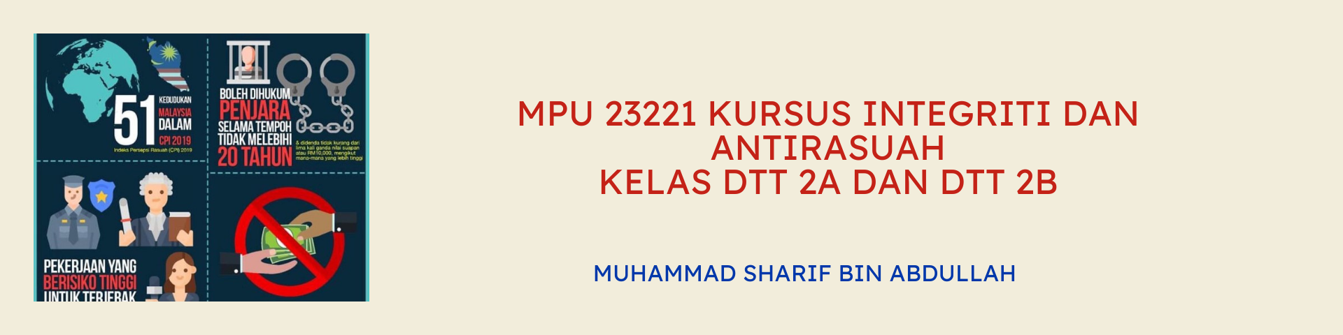 KURSUS INTEGRITI DAN ANTIRASUAH DTT 2A DAN DTT 2B