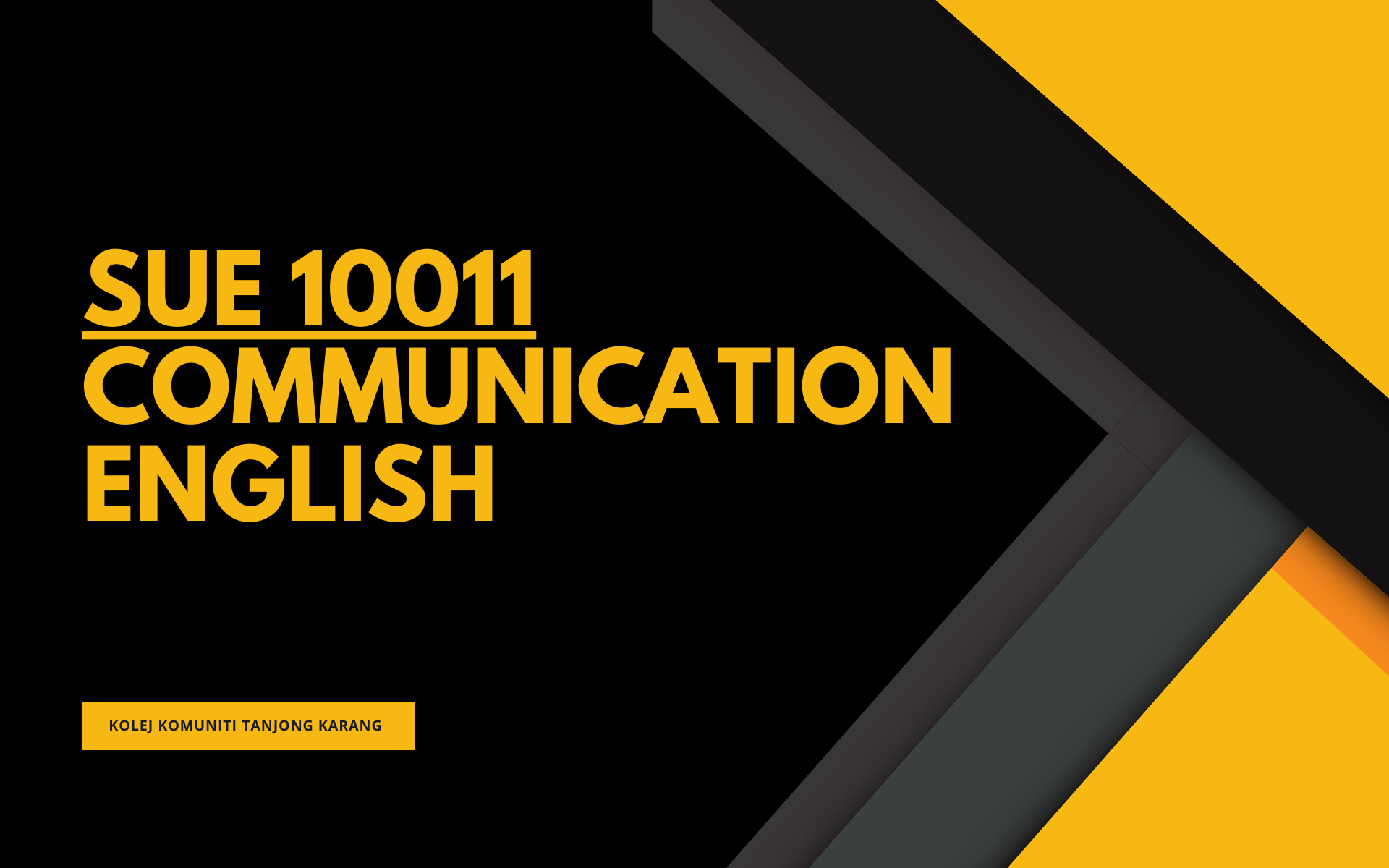 SUE 10011 COMMUNICATION ENGLISH